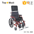 Инвалидная коляска с высокой спинкой, складывающаяся вручную с алюминиевой рамой